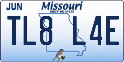 MO license plate TL8L4E