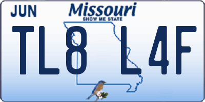 MO license plate TL8L4F