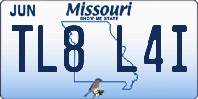 MO license plate TL8L4I