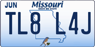 MO license plate TL8L4J