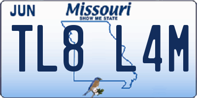 MO license plate TL8L4M