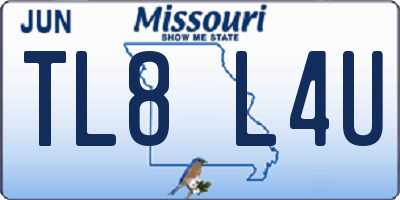 MO license plate TL8L4U