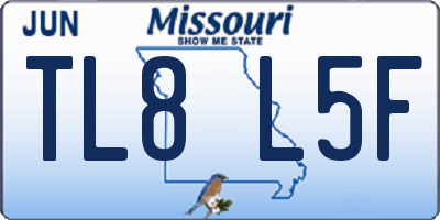MO license plate TL8L5F