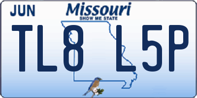 MO license plate TL8L5P
