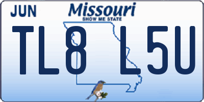 MO license plate TL8L5U
