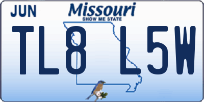 MO license plate TL8L5W