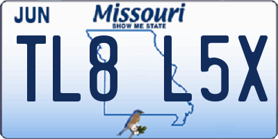 MO license plate TL8L5X