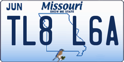 MO license plate TL8L6A
