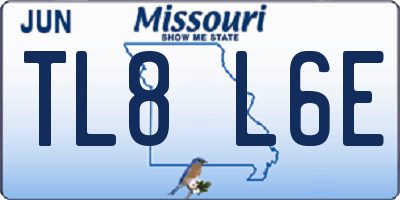 MO license plate TL8L6E