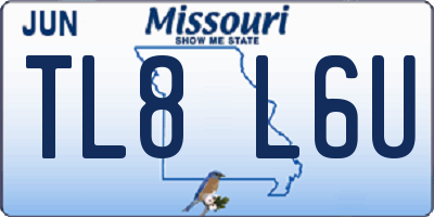 MO license plate TL8L6U