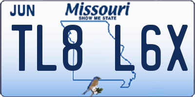 MO license plate TL8L6X