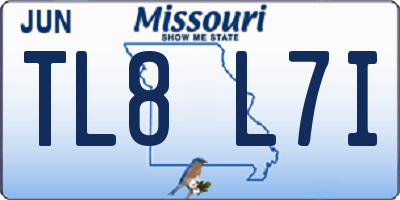 MO license plate TL8L7I