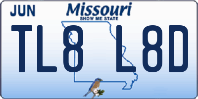 MO license plate TL8L8D