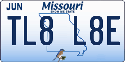 MO license plate TL8L8E