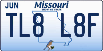 MO license plate TL8L8F