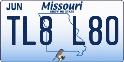 MO license plate TL8L8O