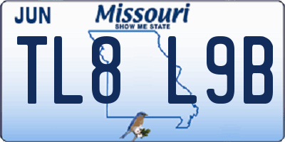 MO license plate TL8L9B