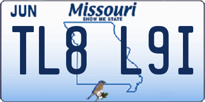 MO license plate TL8L9I
