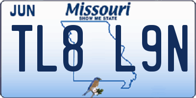 MO license plate TL8L9N