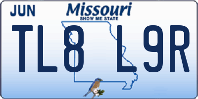 MO license plate TL8L9R