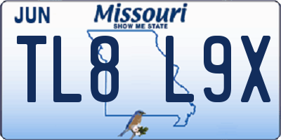 MO license plate TL8L9X