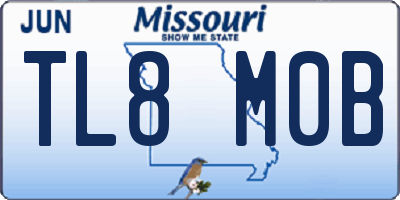 MO license plate TL8M0B