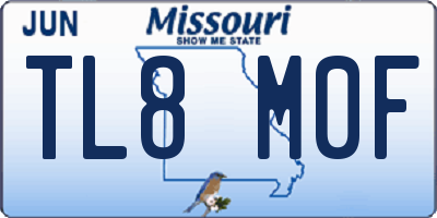 MO license plate TL8M0F