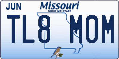 MO license plate TL8M0M