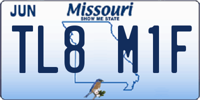 MO license plate TL8M1F