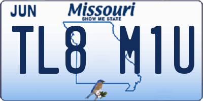 MO license plate TL8M1U