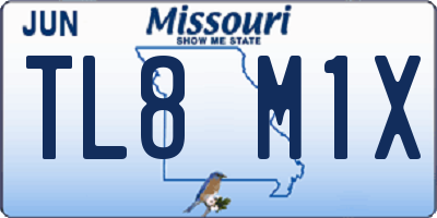MO license plate TL8M1X