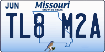 MO license plate TL8M2A
