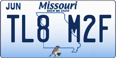 MO license plate TL8M2F
