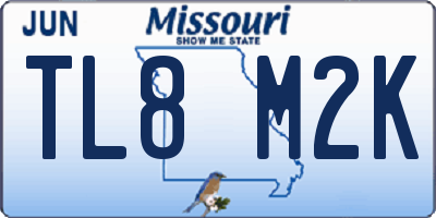 MO license plate TL8M2K