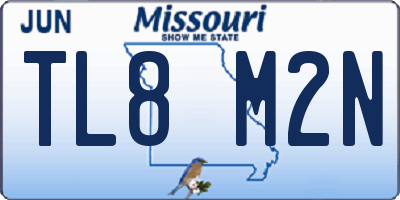 MO license plate TL8M2N