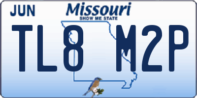 MO license plate TL8M2P