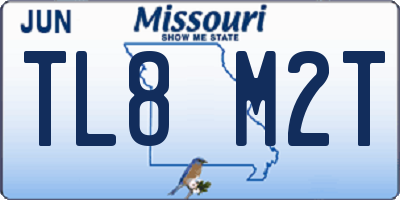 MO license plate TL8M2T