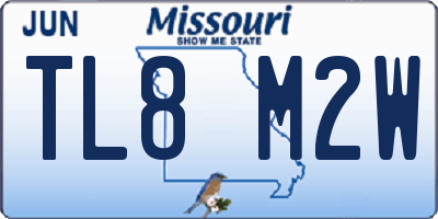 MO license plate TL8M2W