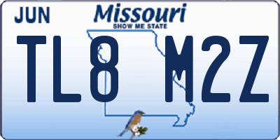 MO license plate TL8M2Z