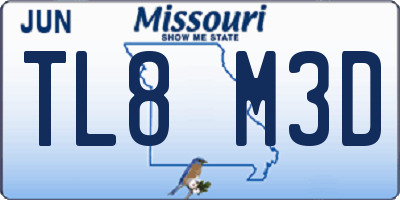MO license plate TL8M3D