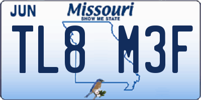 MO license plate TL8M3F