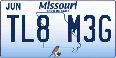 MO license plate TL8M3G