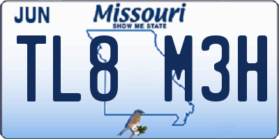 MO license plate TL8M3H