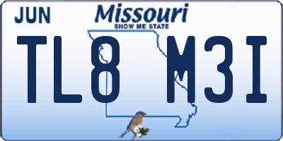 MO license plate TL8M3I