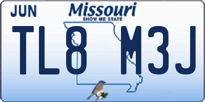 MO license plate TL8M3J