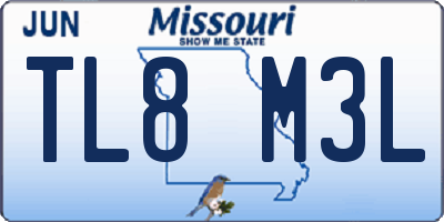 MO license plate TL8M3L