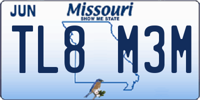 MO license plate TL8M3M
