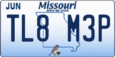 MO license plate TL8M3P