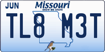 MO license plate TL8M3T