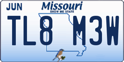 MO license plate TL8M3W